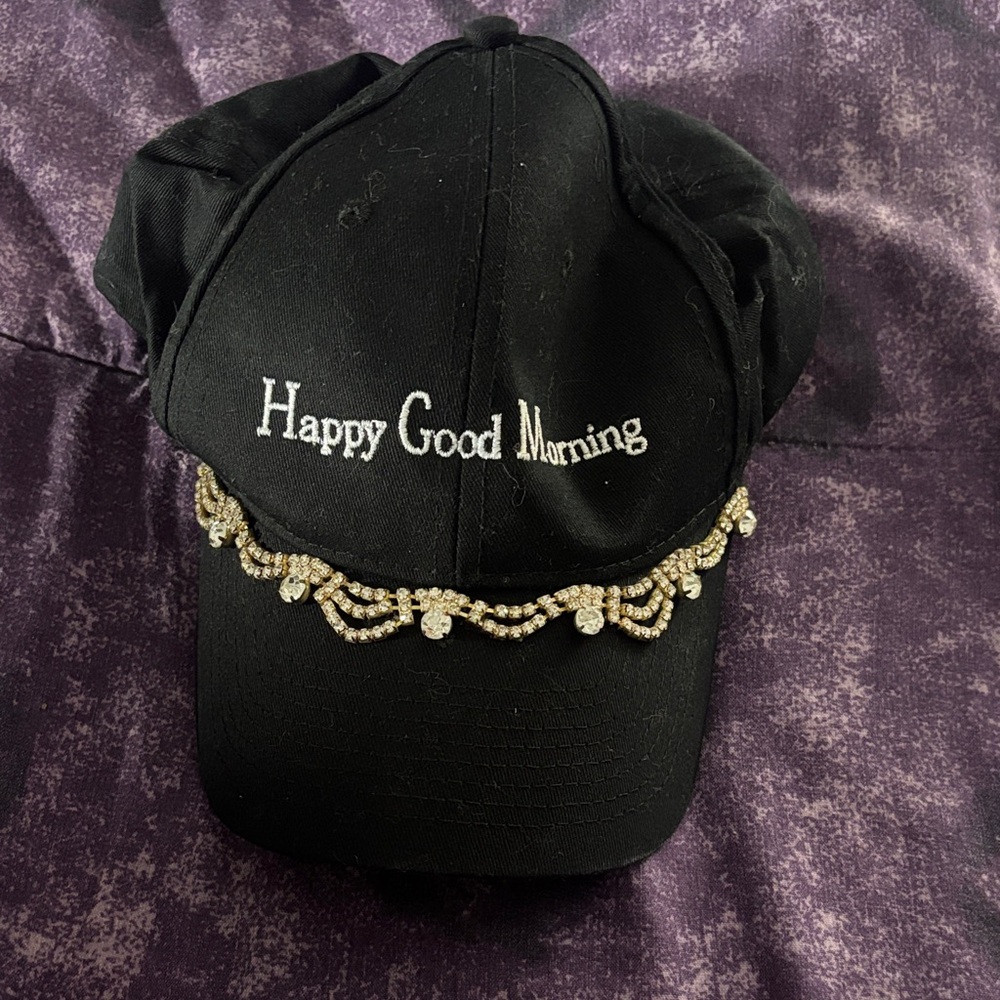 Black Embellished Cap